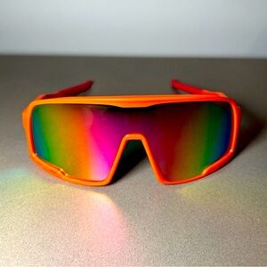 NWT Dunkin x Knicks Vibrant Orange Sunglasses with Rainbow Lenses